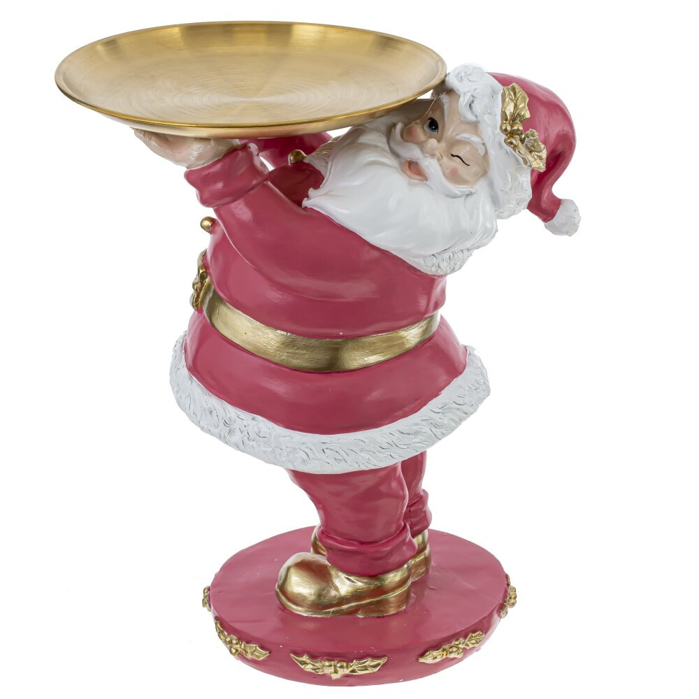 Фигурка декоративная "Дед Мороз" с блюдом, L24 W14 H26 см