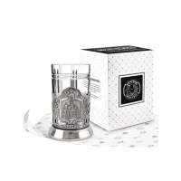 Набор для чая "Храм Спаса-на-Крови" никелированный с чернением