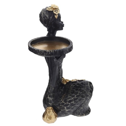 Фигурка декоративная "Африканка" с подставкой д/мелочей, L16,5 W12,5 H24 см