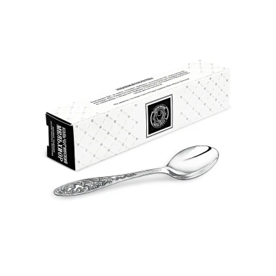 Ложка чайная "Морозко" посеребренная с чернью