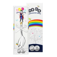 Ложка детская "Принц" посеребренная  с эмалью