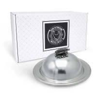 Масленка "Кукуруза" латунная посеребренная с чернением