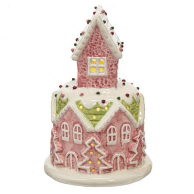 Фигурка декоративная "Домик" с подсветкой, L11,5 W11,5 H17,5 см, (LR44 3 шт), 2в.