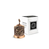 Подстаканник  медный с чернением  "Медвежья охота"