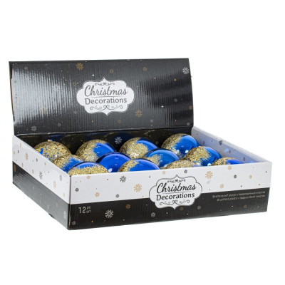 Набор из 12шт Украшение новогоднее "Шар", D 8 см, L35 W27 H8,5 см