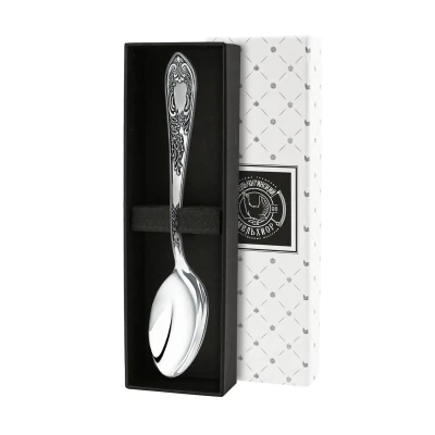 Ложка чайная "Жасмин" посеребренная с чернением