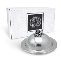 Масленка "Чеснок" латунная посеребренная с чернением