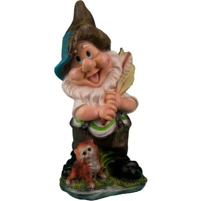Декоративная садовая фигурка "Гном с рыжим котенком"