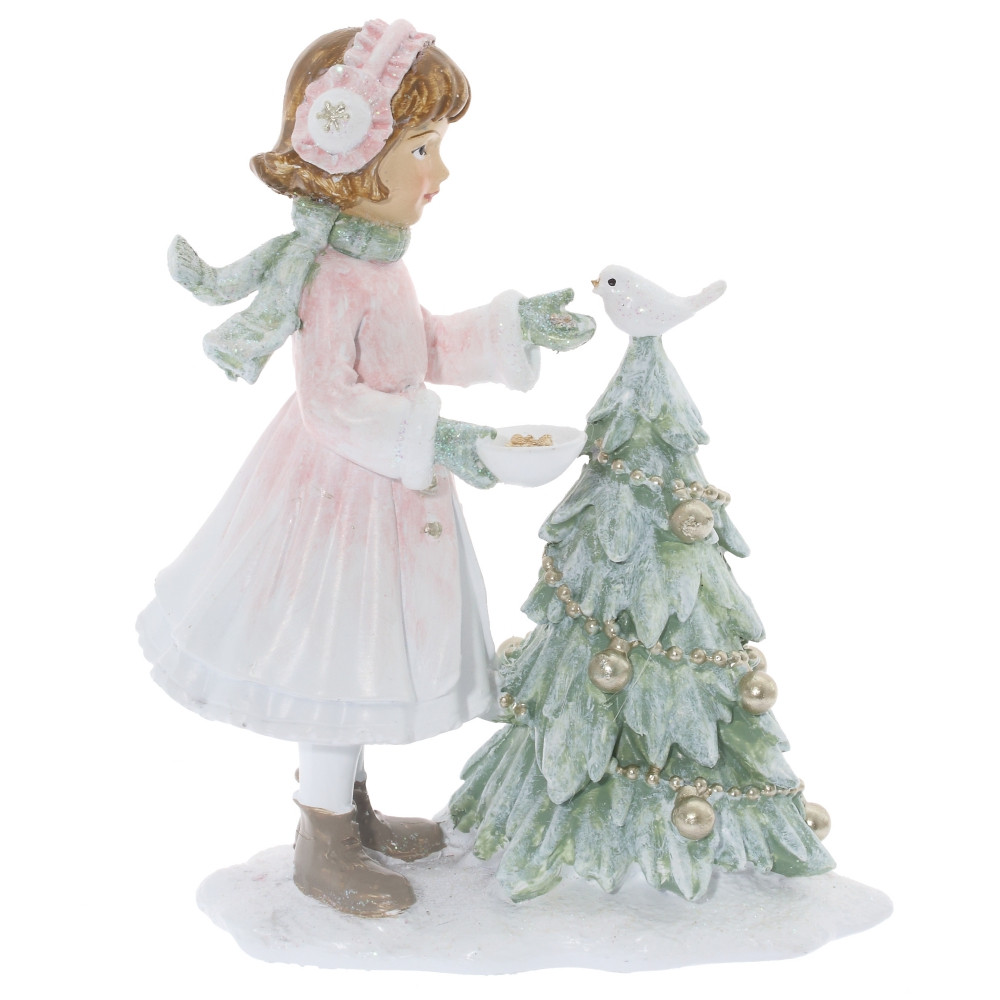 Фигурка декоративная "Девочка и елка", L9 W5 H12 см