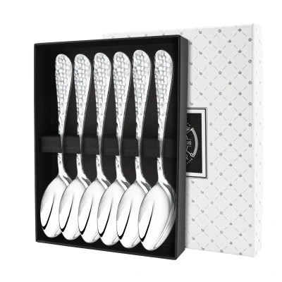 Набор чайной ложки "Капелька" кованная посеребренный