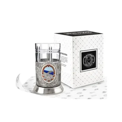 Набор для чая "Почетному Дорожнику" никел. с с эмалью Набор для чая "Почетному Дорожнику" никел. с с эмалью