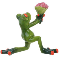 Фигурка декоративная "Лягушка с цветами"