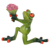 Фигурка декоративная "Лягушка с цветами"