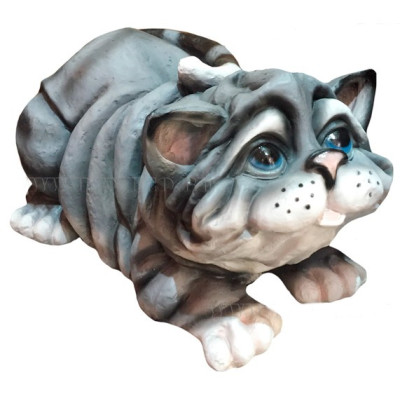 Декоративная садовая фигурка "Серый мурлыка"