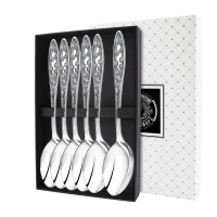 Набор столовых ложек "Морозко" посеребренный с чернением