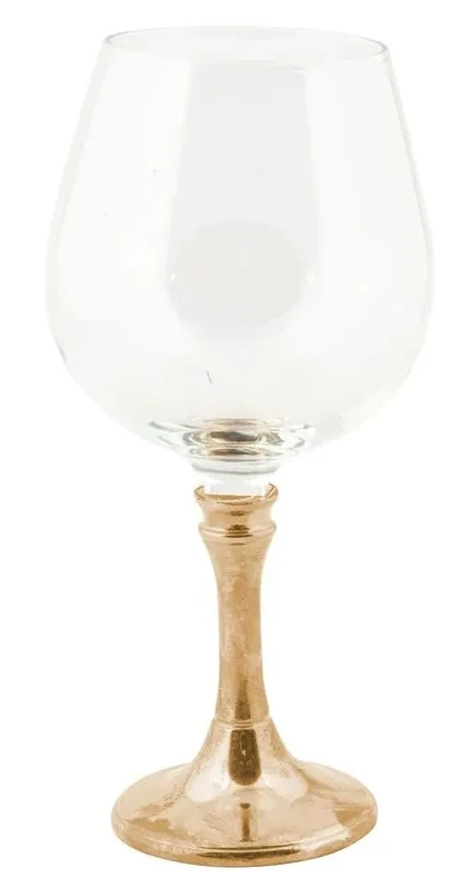 Бокал для вина на латунной ножке