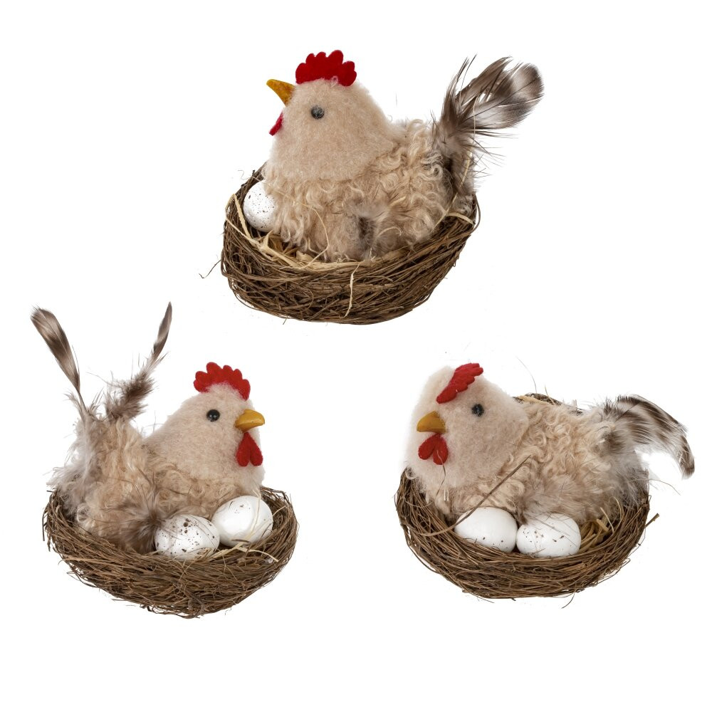 Изделие декоративное "Гнездо пасхальное" (блок 6шт), L7 W7 H7 см, 3в.