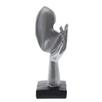 Фигурка декоративная "Задумчивость" серебро, L5 W5 H16 см