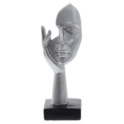 Фигурка декоративная "Задумчивость" серебро, L5 W5 H16 см