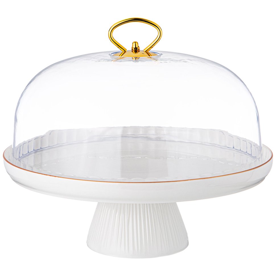 Тортовница Lefard "Herbal" на Ножке 28*23,5 см с Пластиковой Крышкой