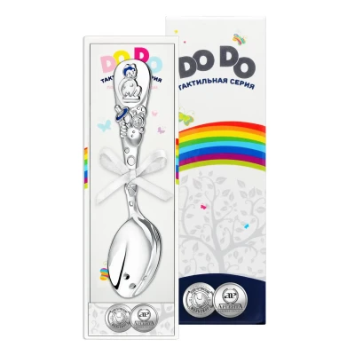 Ложка детская "Божья коровка" с голубой с эмалью