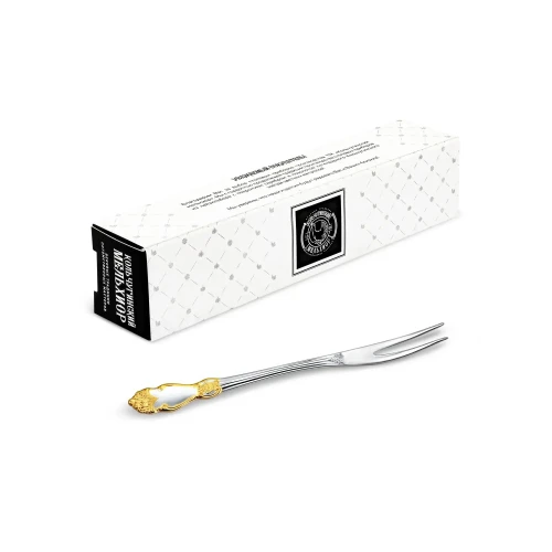 Вилка для лимона "Серебряная роза" позолоченный рисунок Вилка для лимона "Серебряная роза" позолоченный рисунок