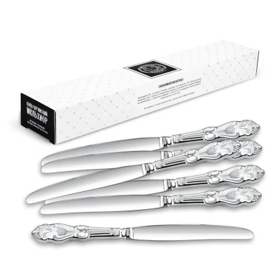 Набор столовых ножей "Герб" посеребренный