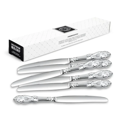 Набор столовых ножей "Герб" посеребренный Набор столовых ножей "Герб" посеребренный