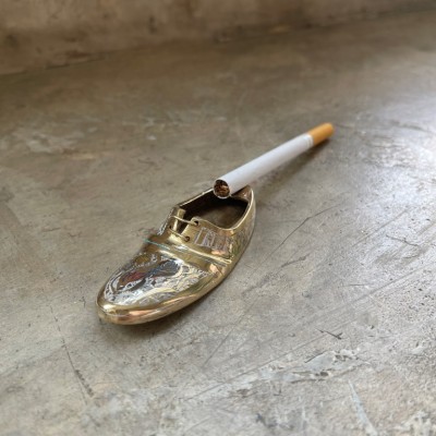 Пепельница латунь резная белая эмаль