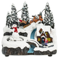 Фигурка декоративная "Рождество" (4 мелодии, подсвет, движ, 3xAA н/п, +USB), L19 W14,5 H17 см