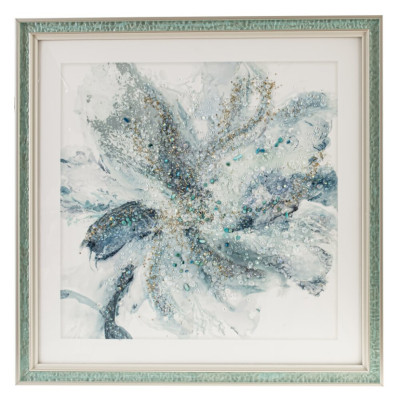 Панно с кристальным декором "Голубой цветок"