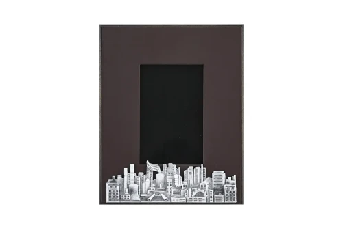 Рамка д/фото "Индустриальная" посеребренная с черн.