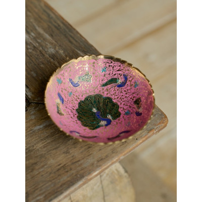 Конфетница «Павлин» латунь резная h-10 см