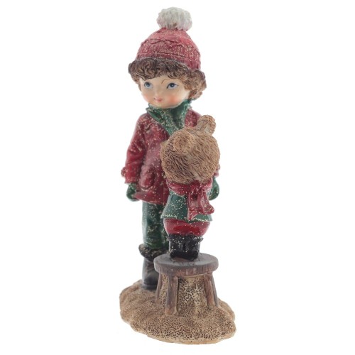 Фигурка декоративная "Мальчик и медвежонок", L8,5 W5 H13,5 см Фигурка декоративная "Мальчик и медвежонок", L8,5 W5 H13,5 см