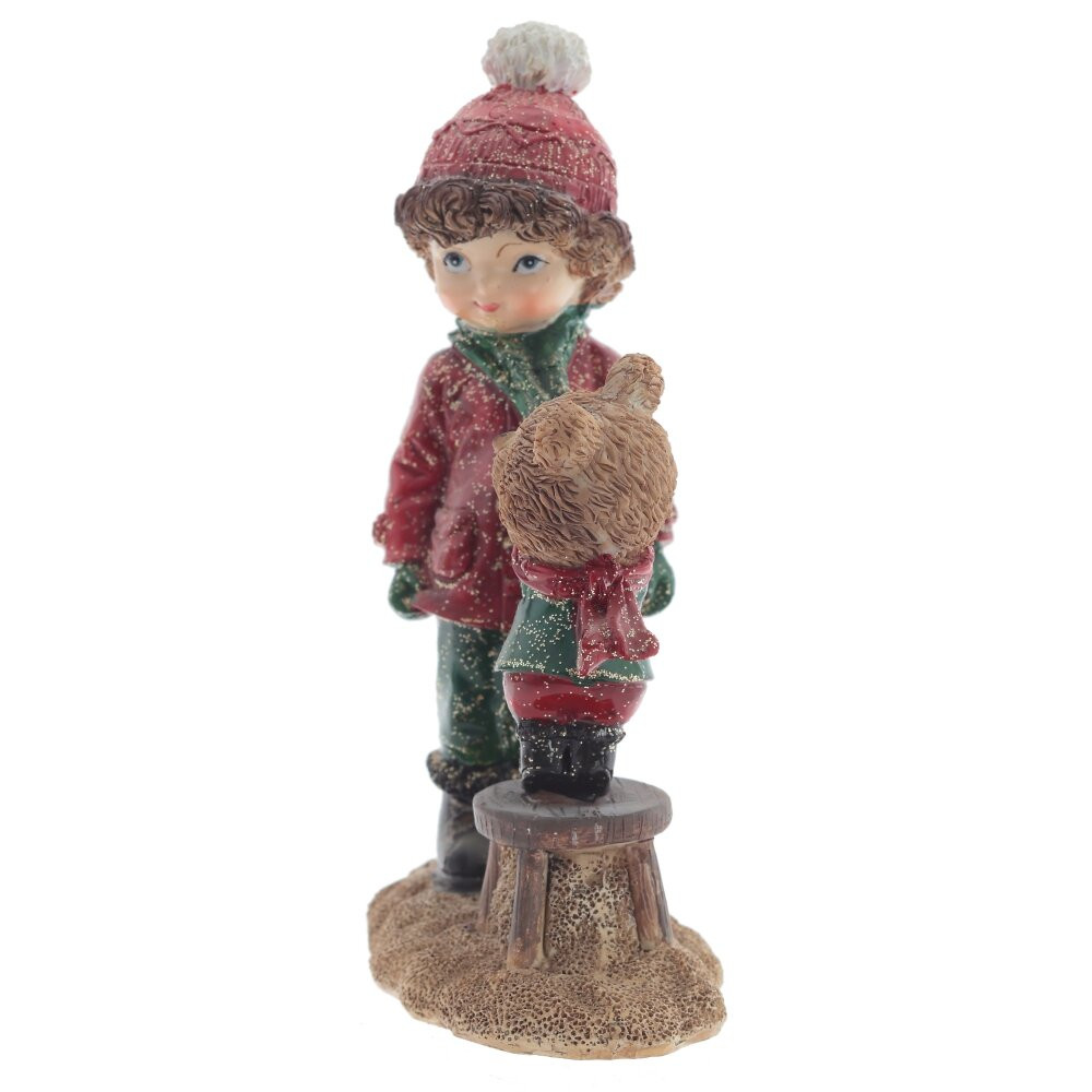 Фигурка декоративная "Мальчик и медвежонок", L8,5 W5 H13,5 см