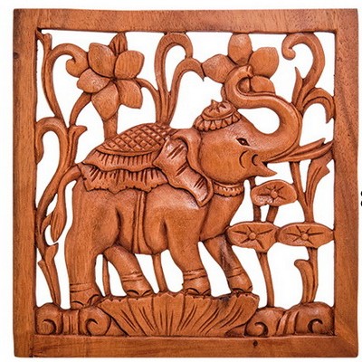 Настенное панно "Слон в цветах"      