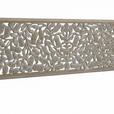 Панно настенное резное, манго и МДФ, серый, белёный, 40×120 см