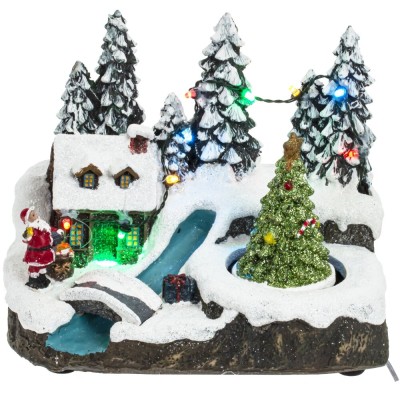 Фигурка декоративная "Рождество" (4 мелодии, подсвет, движ, 3xAA н/п, +USB), L19,5 W14 H15 см