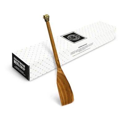 Лопатка деревянная с латунной накладкой "Смородина" узкая