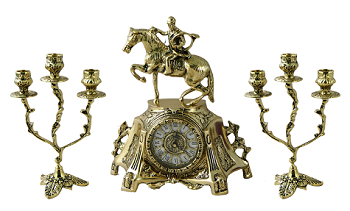 Каминные часы с канделябрами "Охотник"