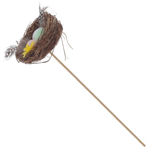 Изделие декоративное (вставка) "Гнездо пасхальное" (8*7*3) (блок 12 шт), L7 W7,5 H22 см, 2в.