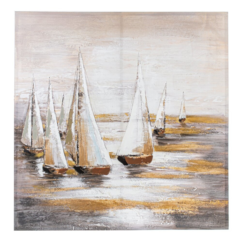 Панно "Лодки в море", L100 W3 H100 см