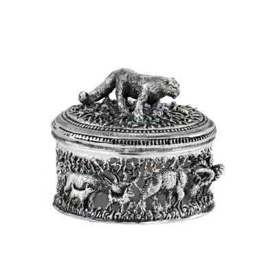 Солонка "Барс" посеребренная полированная черненая