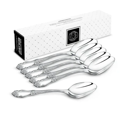 Набор десертных ложек "Серебряная роза" посеребренный