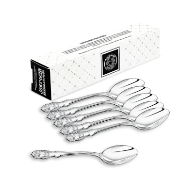 Набор чайных ложек "Герб" посеребренный