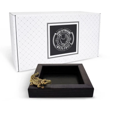 Подставка д/бумаги "Крокодил" латунная с чернением