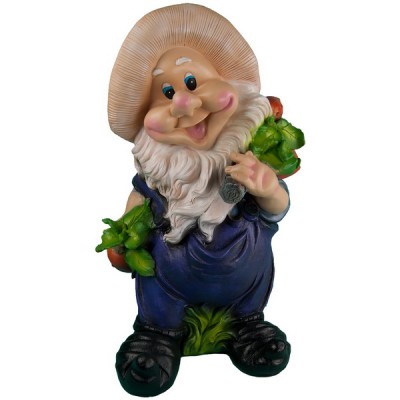 Декоративная садовая фигурка "Довольный гном"