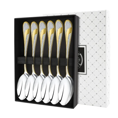 Набор чайной ложки "Метелица" посеребренный с позолотой