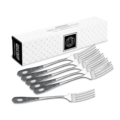 Набор столовых вилок "№1" посеребренный с чернением