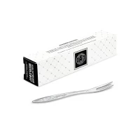 Вилка для лимона "Пламя" посеребренная с чернью